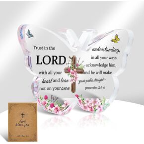 Inspirational Christian Gifts,Unique Thank You & Birthday Gifts for Women, Baptism Gifts,Paperweight with Encouraging Bible Verse,Perfect for Teachers, Moms, and Friends (Cross)