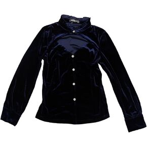 Allegra K Women's Velvet Top Halloween Vintage Ruffle Mock Neck Cutout Shirt Long Sleeve Gothic Blouse