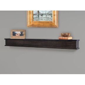 MANTELSDIRECT Bisbee 48 Inch Oak Wood Fireplace Mantel Shelf with Top and Bottom Molding - Chocolate, 6" Depth, 6" Height - for Hanging Above Fireplaces and Mantels