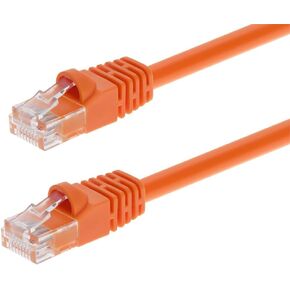 Monoprice Cat6 Ethernet Patch Cable - Network Internet Cord - RJ45, Stranded, 550Mhz, UTP, Pure Bare Copper Wire, 24AWG, 1ft, Orange