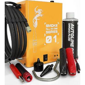 Automotive Smoke Machine - EVAP Leak Detector with Built-in Air Compressor, EVAP Service Port Adapter, OEM Approved Smoke Fluid - Model 01 – EVAP Vacuum Exhaust Smoke Detector Tools Kit - Orange
