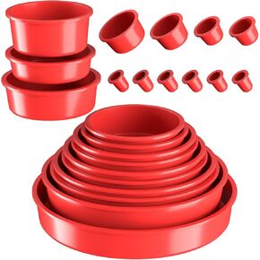 Automotive Cap Plugs Kit for Smoke Leakage Testing and Various Automotive Pipeline Openings, Red 23 Piece Set Automotive Block Cap Plugs Kit for Automotive Smoke Machine Leak Detector