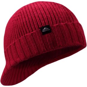 Winter Hats for Men Women - Thick Warm Stylish Knit Beanie Hat, Soft Stretch Cute Womens Winter Hats with Visor Black