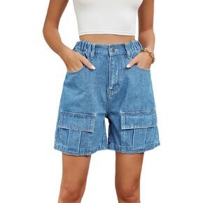 Womens 2024 Trendy High Waisted Denim Shorts Bermuda Shorts Baggy Y2K Cargo Shorts Casual Summer Jean Shorts Jorts