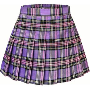 Girls Women's Pleated Skirt, High Waist School Uniform A-Line Short Skirt
