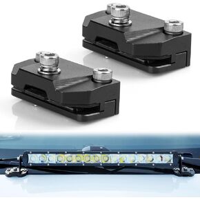 Ditch Light Brackets, LED Light Bar Mounting Bracket Universal Adjustable Pillar Hood Light Mount Clamp Holder for Off Road Jeep Truck SUV, Installing Without Drilling, 2PCS