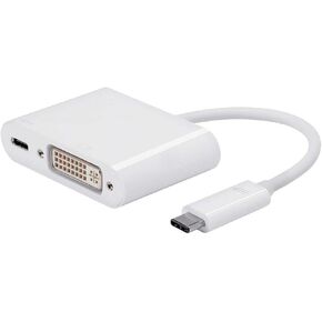 Monoprice 115243 USB-C VGA Multiport Adapter - White, With USB 3.0 Connectivity & Mirror Display Resolutions Up To 1080p @ 60hz - Select Series