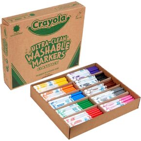 Crayola Broad Line Washable Markers - 200ct (8 Assorted Colors), Kids Bulk Classroom Markers, Back to School Supplies for Teachers, Ages 3+