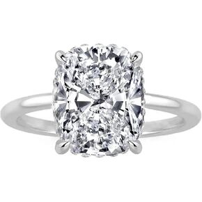 4CT Elongated Cushion Cut Engagement Rings for Women, Simulated Diamond Ring, 925 Sterling Silver 18K White/Yellow Gold Plated Promise Ring