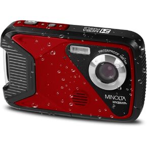 Minolta MN30WP 21 MP / 1080P HD Waterproof Digital Camera (Red)