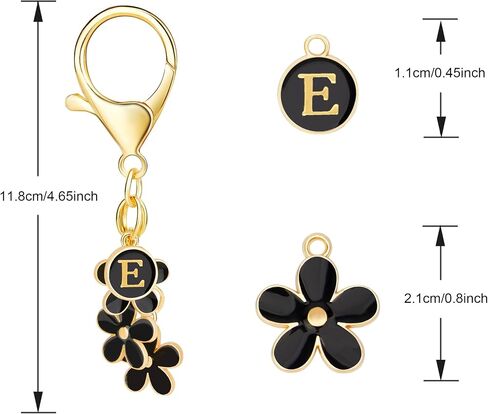 Cute Initial Keychain Pink White Flower Charms for Keys Letter Keyring for Women Purse Handbag in Saudi Arabia