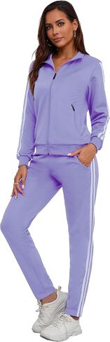Women's 2 Piece Tracksuit Long Sleeve Track Suits Full Zip Lounge Set Sweatsuits Outfits in Saudi Arabia