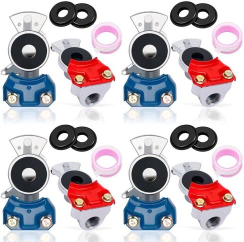 Glad Hands, 3 Set Blue & Red Aluminum Emergency Gladhands for Semi Trucks Trailers Air Lines 6 Glad Hand Seals in Saudi Arabia
