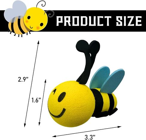 Bee Car Antenna Toppers، سقف السيارة جميل الوجه تلعثم النحل كرات الهوائي ملصقات الديكور، EVA مضحك لطيف العسل قبعة هوائي النحل للمركبات، اكسسوارات السيارات العالمية (الأزرق، وميض) in Saudi Arabia