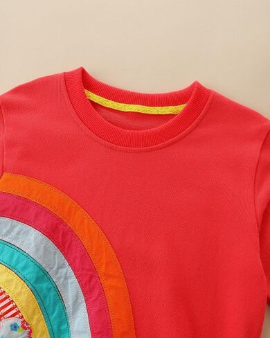 FreeLu Girls Cotton Pullover Sweatshirts Kids Cute Cartoon Printed Crewneck Tops in Saudi Arabia