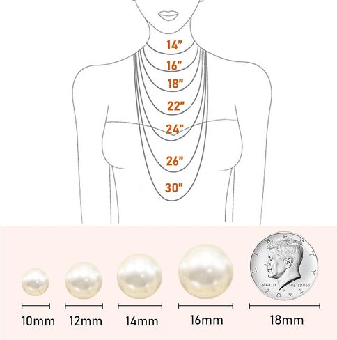 Big Simulated Pearl Jewelry Set for Women Girls, 16mm Pearl Choker Necklace, 14mm Pearl Hoop Drop Earrings, Large White Round Faux Pearl Cubic Zirconia 18k Gold Plated Stainless Steel in Kuwait