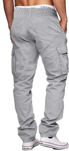 Uusollecy Men's Cargo Pants Casual Joggers Athletic Sweatpants Hiking Drawstring Tactical Pants with Multi Pockets in Saudi Arabia
