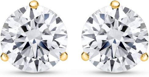 Natural Round Brilliant Solitaire Diamond Stud Earrings for Women 3 Prong Martini Cocktail Push Back (G-H Color SI2-I1 Clarity) in Saudi Arabia