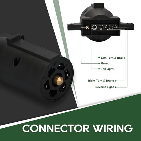 RVGUARD 12 Volt 7 Pin to 4 Pin Trailer Plug Adapter, 7 Way Blade to 4 Way Flat Trailer Connector for Pickup, Truck, Trailer in Saudi Arabia