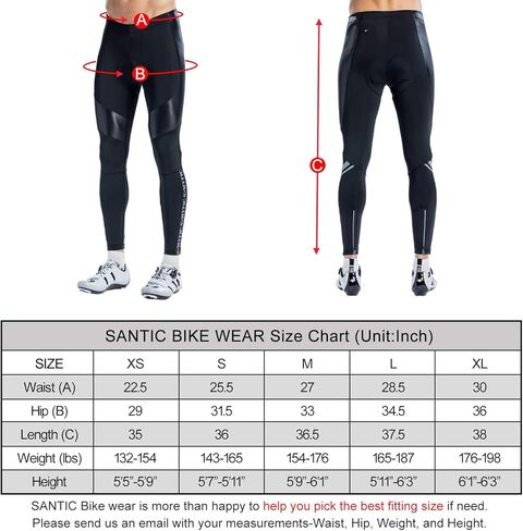 ملابس ركوب الدراجات الرجالية من Santic، مصنوعة من الصوف الحراري لركوب الدراجات، سراويل مقاومة للرياح في الشتاء in Kuwait