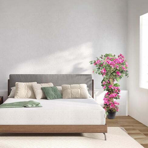 Artificial Bougainvillea Flowers Trees, UV Resistance Realistic Faux Blooming Tree with Nursery Pot, Fake Bougainvillea Plants Potted for Home Office Indoor, Outdoor Balcony Front Porch Decor in Kuwait