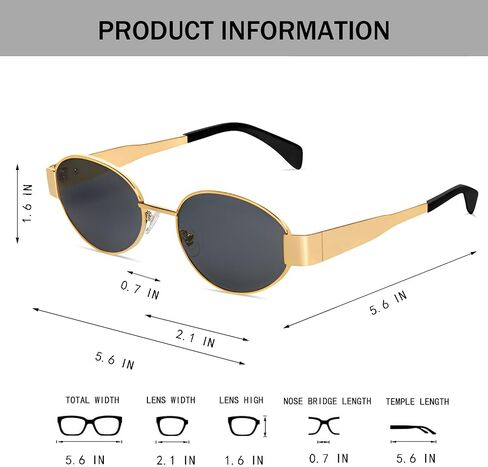 BUTABY Retro Oval Sunglasses for Women Men Designer Trendy Sun Glasses Classic Shades UV400 Protection in Saudi Arabia
