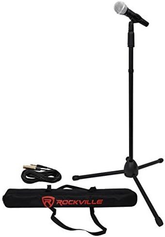 Rockville Wired Pro MIc Kit 1 - ميكروفون معدني متطور + حامل ميكروفون + حقيبة حمل + كابل، أسود in Saudi Arabia