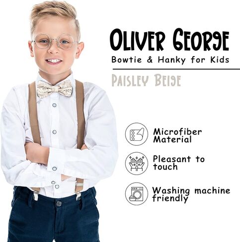 مجموعة منديل ربطات عنق للأطفال الأولاد والبنات بتصميم بيزلي قابل للتعديل ومشبك مربوط مسبقًا in Kuwait