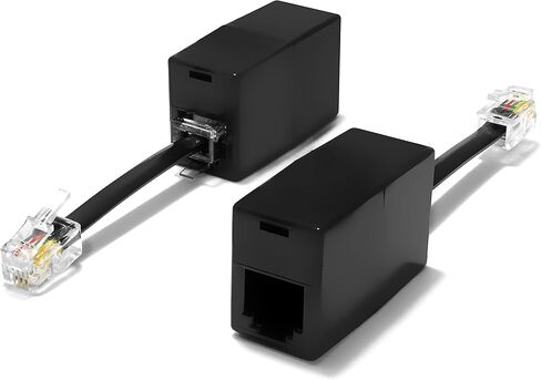 AmzDeals (2-Pack) RJ9 to RJ11 Adapter, Female RJ9 (4P4C) Jack to Male RJ11 (6P4C) Plug, Black in Saudi Arabia