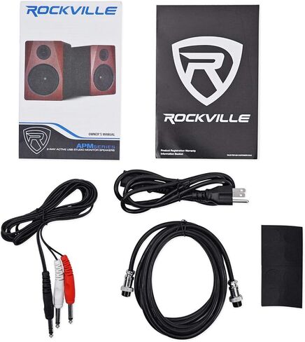 Rockville Pair ASM4 4" Pro Studio Monitor Computer Speakers w/Bluetooth+Optical, Black in Kuwait