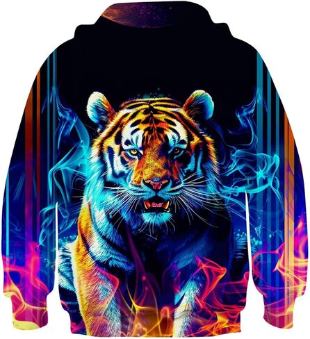 Lovekider Boys Hoodies Sweatshirt Cool 3D Print Pullover with Big Pocket for Kids Fashion Warm Winter 6-16 Years in Kuwait