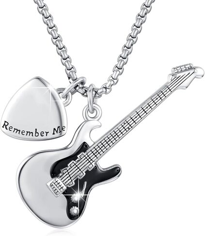 Guitar Urn Necklace For Ashes 925 Sterling Silver Music Guitar Pendant,Guitarist Cremation Keepsake Jewelry Gifts For Music Lover in Kuwait