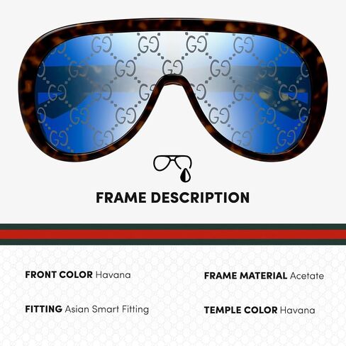 Gucci GG1370S Shield Logo Lenses Sunglasses + Bundle with eSHADES Luxury Eyewear Kit in Saudi Arabia