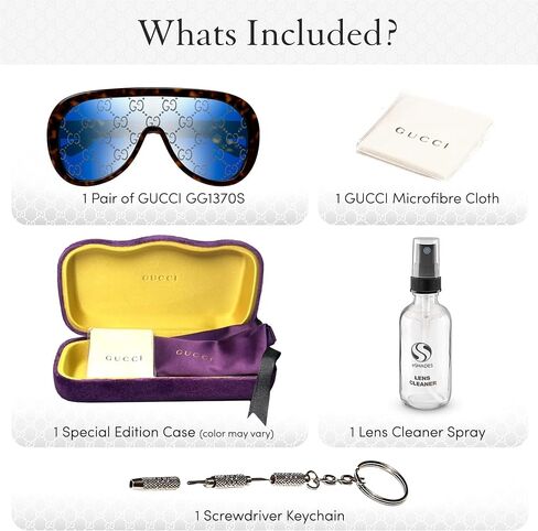 Gucci GG1370S Shield Logo Lenses Sunglasses + Bundle with eSHADES Luxury Eyewear Kit in Saudi Arabia
