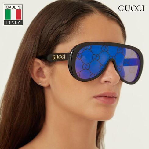 Gucci GG1370S Shield Logo Lenses Sunglasses + Bundle with eSHADES Luxury Eyewear Kit in Saudi Arabia