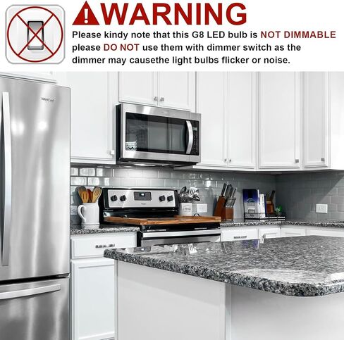 G8 Led Bulb Dimmable Under Microwave Light Bulb 50W Halogen Replacement for GE Samsung LG Over The Range Microwave Hood, 120V 5W 500LM Daylight White 6000K, Replaces WB08X10057 WB08X10051, 2-Pack in Kuwait