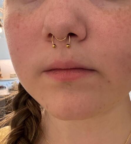 QWALIT Fake Septum Ring Fake Septum Piercing Faux Septum Nose Rings Fake Nose Ring Septum Fake Septum Nose Ring Clip On Septum Nose Ring Faux Septum Piercing Fake Septum Hoop Fake Septum Jewelry in Kuwait