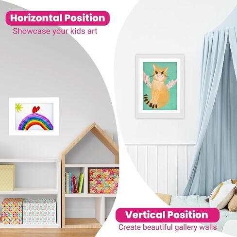 Alaska's Business 2-Pack Kids Artwork Frames Changeable, Magnetic Easy-Open Display, Child Artwork Storage Solution, Wall-Mounted Drawing Exhibit, Creative Photo Frame for Children's Art (White) in Saudi Arabia