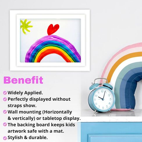 Alaska's Business 2-Pack Kids Artwork Frames Changeable, Magnetic Easy-Open Display, Child Artwork Storage Solution, Wall-Mounted Drawing Exhibit, Creative Photo Frame for Children's Art (White) in Saudi Arabia
