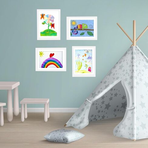 Alaska's Business 2-Pack Kids Artwork Frames Changeable, Magnetic Easy-Open Display, Child Artwork Storage Solution, Wall-Mounted Drawing Exhibit, Creative Photo Frame for Children's Art (White) in Saudi Arabia