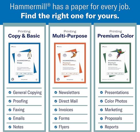 ورق طابعة Hammermill، طباعة ليزر ممتازة 32 رطل، 8.5 × 11-98 ساطع، صنع في الولايات المتحدة الأمريكية، 104646R - 1 رزمة (500 ورقة) in Kuwait