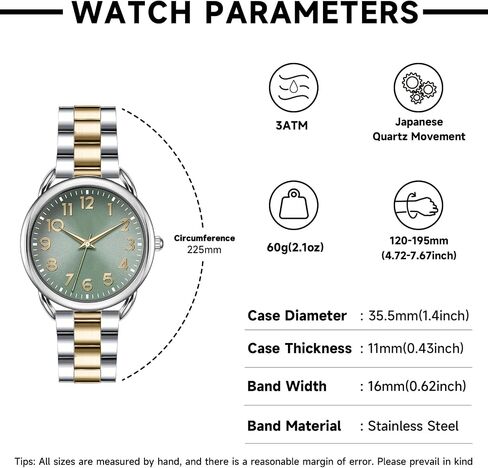 35MM Women's Watch Big Face Easy Reader Water Proof in Kuwait