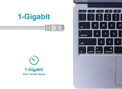 Monoprice Cat6 Ethernet Patch Cable - Network Internet Cord - RJ45, Stranded, 550Mhz, UTP, Pure Bare Copper Wire, 24AWG, 1ft, Orange in Kuwait