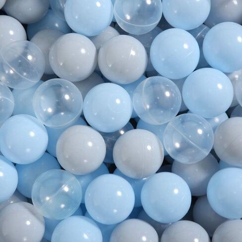 PlayMaty 100 Pieces Colorful Pit Balls Plastic Phthalate Free BPA Free Ocean Ball Crush Proof Stress Balls for Toddlers and Kids Playhouse Ball Pool Pit Accessories 2.2 Inches White Black Grey in Kuwait