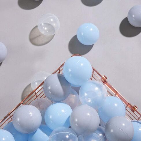 PlayMaty 100 Pieces Colorful Pit Balls Plastic Phthalate Free BPA Free Ocean Ball Crush Proof Stress Balls for Toddlers and Kids Playhouse Ball Pool Pit Accessories 2.2 Inches White Black Grey in Kuwait