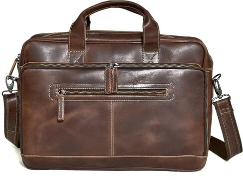 16 Inch Genuine Leather briefcases Laptop Messenger bags best office Satchel bag for Men and Women in Saudi Arabia