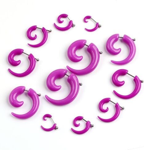 Acrylic Ear Stretching Kit - 62 Pieces Tapers, Plugs, Silicone Tunnels, Gauges Expander Set (14G-00G) Body Jewelry in Saudi Arabia