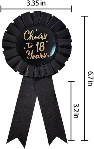 Cheers to 18th yearsBlack and gold birthday badgesHappy Birthday Party badge for both men and women Happy Birthday Party buttons, TXJJZYZQ-a-3 in Saudi Arabia