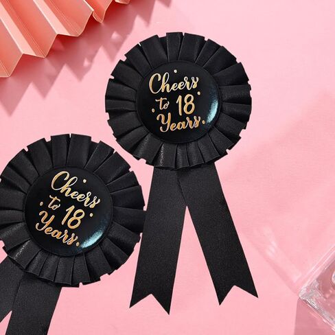 Cheers to 18th yearsBlack and gold birthday badgesHappy Birthday Party badge for both men and women Happy Birthday Party buttons, TXJJZYZQ-a-3 in Saudi Arabia