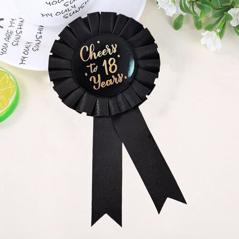 Cheers to 18th yearsBlack and gold birthday badgesHappy Birthday Party badge for both men and women Happy Birthday Party buttons, TXJJZYZQ-a-3 in Saudi Arabia